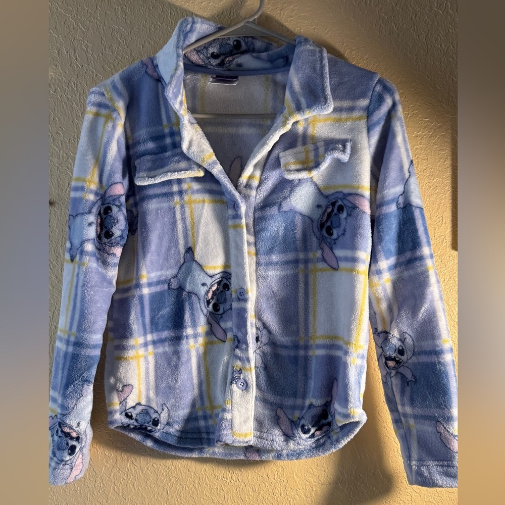 Disney Blue and Yellow Plaid Button Down Shirt